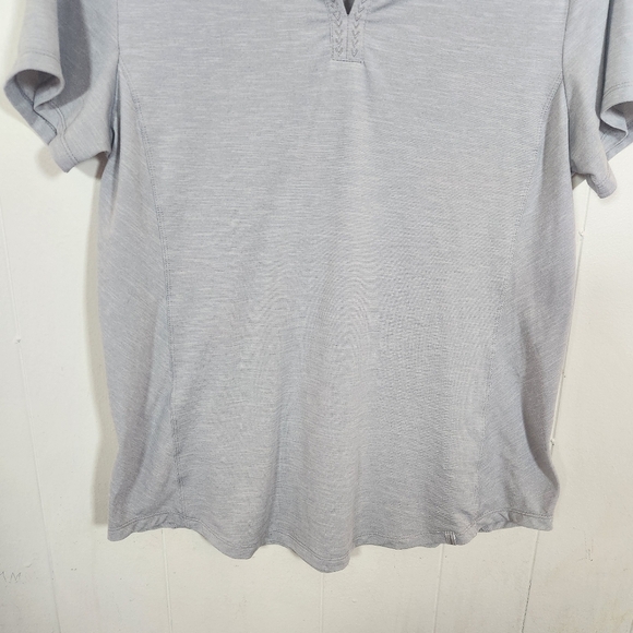 Kuhl Allegro Gray Split Neck Short Sleeve Activewear Top Size Small - Picture 5 of 16